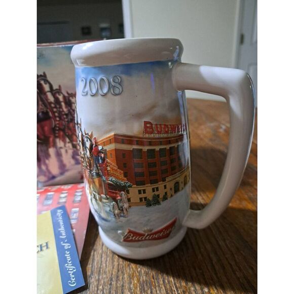 2008 Budweiser Clydesdales 75th Anniversary Beer Stein with Box Paperwork COA - Picture 6 of 6